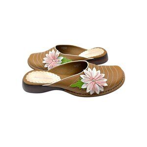 Hanna Andersson Leather Floral Slip-On Mules 🌼